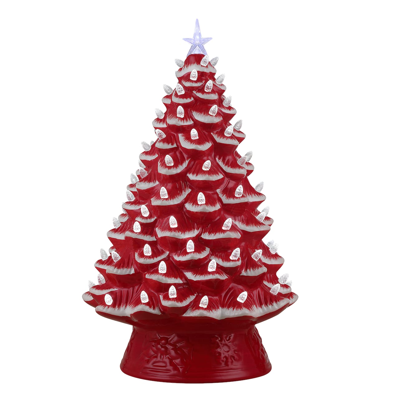 Mr. Christmas 18" Red with White Lights Nostalgic Ceramic Tree